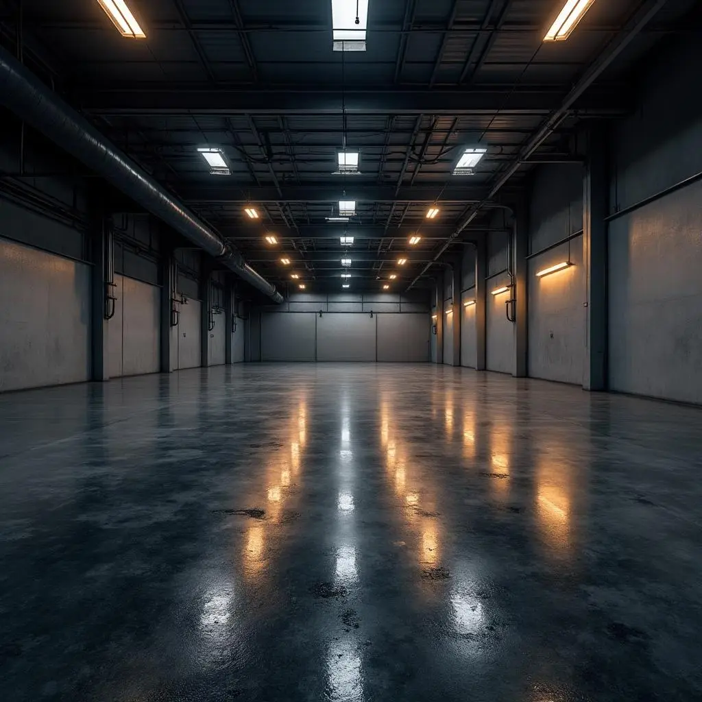 Industrial epoxy flooring coating in New Jersey warehouse