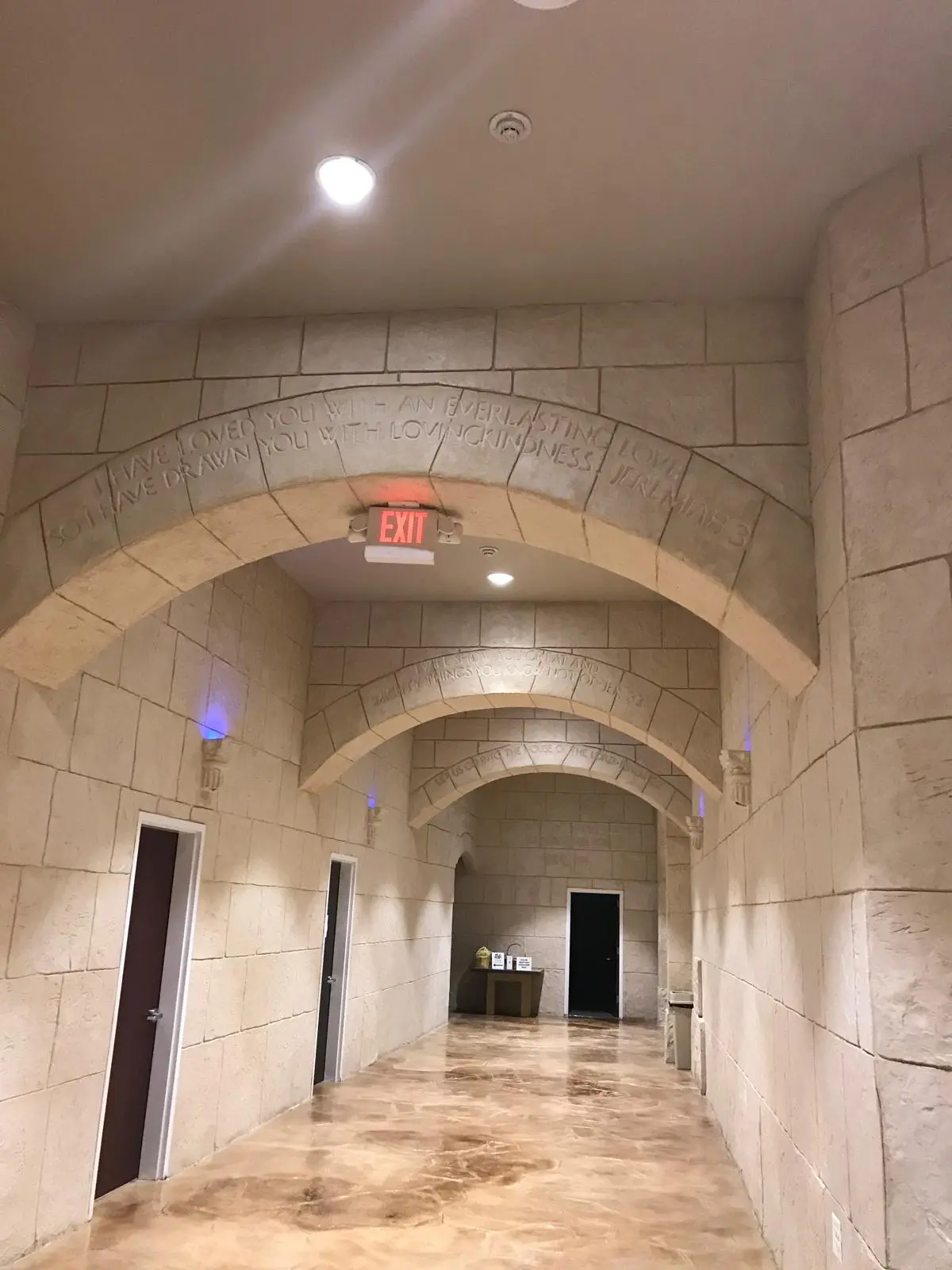 Church welcome center with polished terrazzo flooring in New Jersey